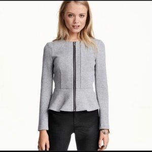 H&M Grey Peplum Jacket